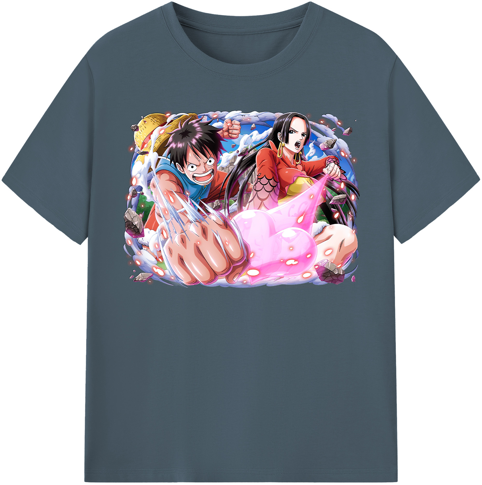 ワンピース モンキー・D・ルフィ ONE PIECE Monkey D. Luffy 綿100％半袖Tシャツ（フロントプリント）